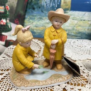 VTG HOME INTERIORS & Gifts Puddle Jumpers Denim Days Collection Rain suit #88013